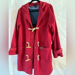 Women's Red Toggle Coat